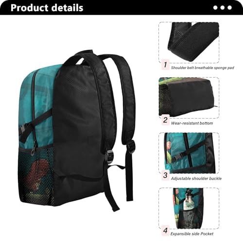 AIXIWAWA Lightweight Hiking Backpack Cartoon Dinosaur Print, Foldable Waterproof Daypack for Camping Travel4