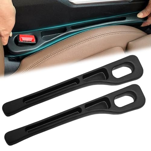 2Pcs Vehicle Mounted Gap Leak Proof Filling Strip, Car Seat Gap Filler Organiser Universal Car Seat Gap Plug Auto Seat Gap Storage Box Car Accessories for Car Suv Truck, Black