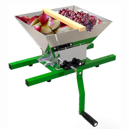 Triturador de frutas de manzana, triturador manual de acero inoxidable de 7 litros con asa, molinillo portátil para vino, sidra, zumo