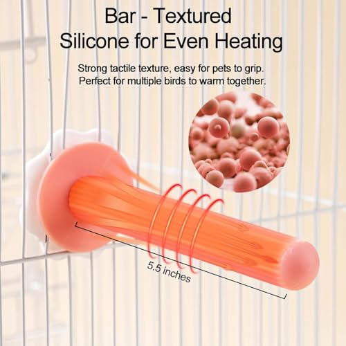 Image of USB Heated Perch, Specifically Designed for Pet Birds Like Cockatiels, Amazon Parrots, and Budgies, with a Safe Surface Temperature of Approximately 94F - 140F Bird Cage Accessory