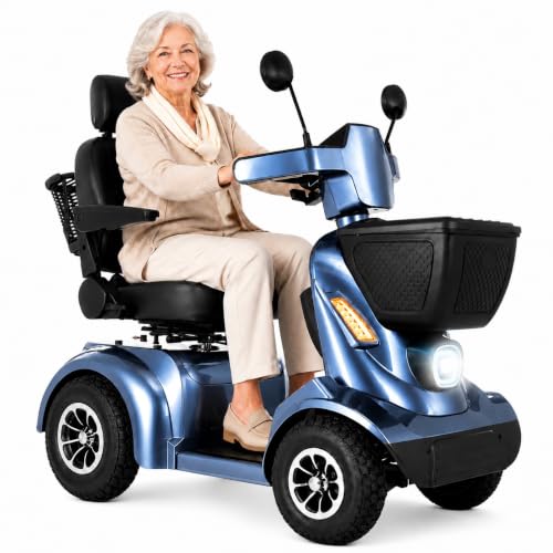 Image of 32Miles All-Terrain Heavy-Duty Mobility Scooter for Seniors &Adults | 1000W Power, Up to 15MPH, GPS tracker, 500LBS Load, Bluetooth Speaker, Full Suspension, 14 inch Tyres, No Assembly Needed