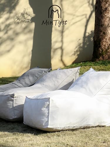 Mintyst Tofu Bean Bag Sofa, Bean Bag Chair, beanbag, Waterproof, Outdoor, in White, Grey, Cream with Soft Cozy Design for Living Room, Bedroom, Playroom & Lounger (White)