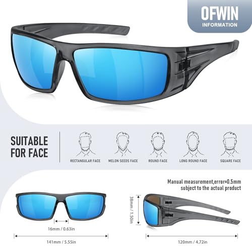 Image of Polarized Sports Sunglasses for Men Women,Driving Fishing | UV400 Protection Anti-Glare Lens, Wrap Around Sunglasses for Cycling,Hiking,Golf & Outdoor Sports Unbreakable Frame