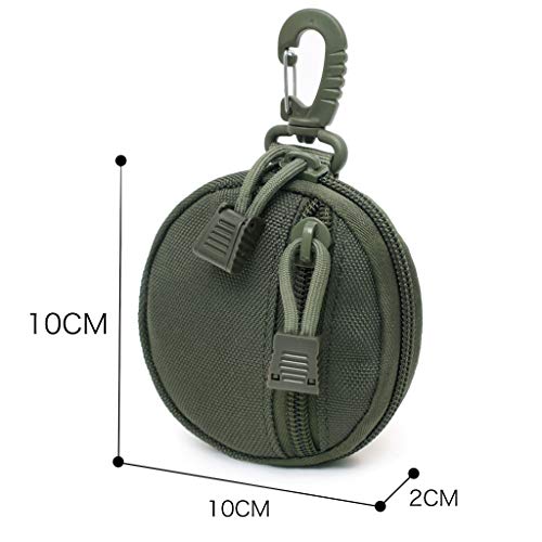 Coin Purchase Keychain, Professional Molle Pouch Accessories For Men, Small Round Coin Holder Pouch As Wallet, Change Purse, Edc Pouches. (Green) #TOP2