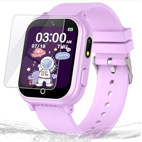 Kids Waterproof Smart Watch Gift for Girls Age 5-12, 32 Games HD Touchscreen Kids Watch with Dual Camera Video Music Player Pedometer Flashlight 12/24 hr Toys Birthday Gifts for Girls Ages 6 7 8 9 Cover