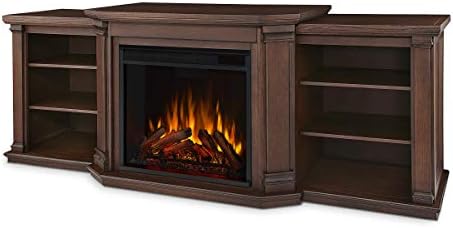 Valmont Media Electric Fireplace in Chestnut Oak by Real Flame