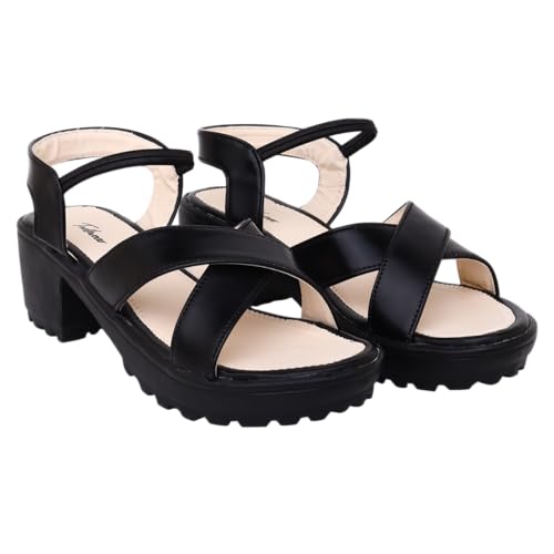 Image of Todhwear Womens Platform Sandals | Chunky Mid Heel Slip-On Sandals | Open Toe Comfortable Dress Shoes for Casual |