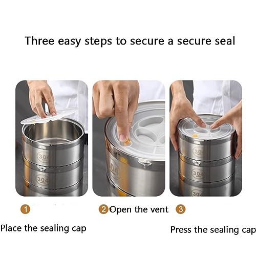 Contenitore termico per il pranzo in acciaio inox, con grande capacità e 2 piani, perfetto per la consegna e la separazione dei pasti, include borsa isolante