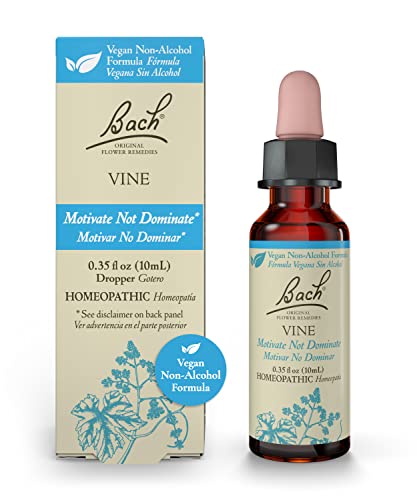 Bach Original Flower Remedies, Vine For Motivation (Non-Alcohol Formula), Natural Homeopathic Flower Essence, Holistic Wellness And Stress Relief, Vegan, 10Ml Dropper #TOP29