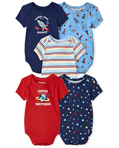 Image of The Children's Place unisex-baby Short Sleeve 100% Cotton Bodysuits