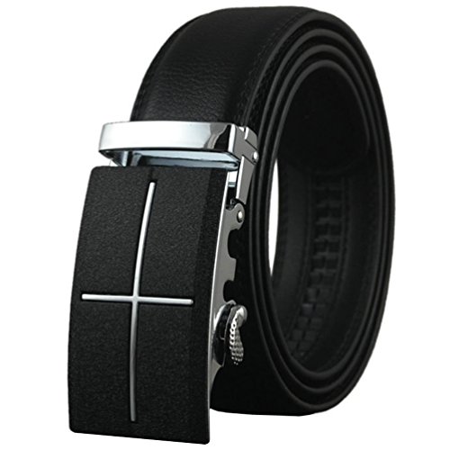 Men's Comfort Genuine Leather Ratchet Dress Belt with Removable Buckle 1 3/8