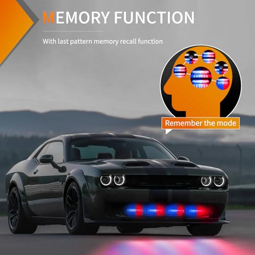Image of Nilight 6LED Emergency Strobe Lights 4PCS Ultra Slim Surface Mount Hazard Caution Light bar 12-24V Sync Feature Warning Flashing Light kit for Truck Car Vehicle ATV SUV UTV Red and Blue