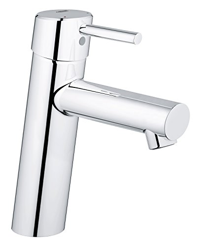 Grohe Concetto Badarmatur - Waschtischarmatur (M-Size, glatter Körper, mit Temperaturbegrenzer) 23451001 Silber