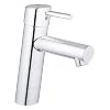 GROHE Concetto Badarmatur – Waschtischarmatur (M-Size, glatter Körper, mit Temperaturbegrenzer) 23451001, Silber