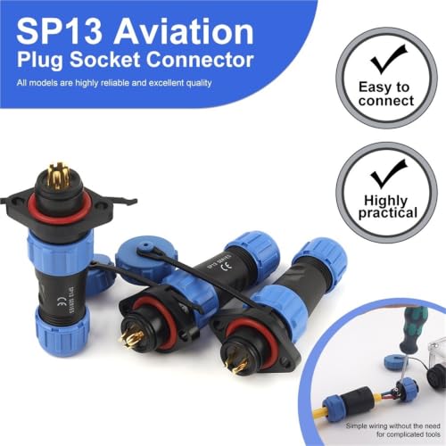 Conector impermeable IP68 SP13 con brida para proteger conexiones de soldadura de 2-9 pines 3