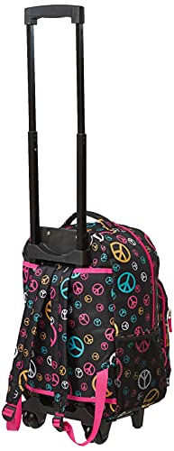 Rockland Double Handle Rolling Backpack, Peace, 17-Inch3