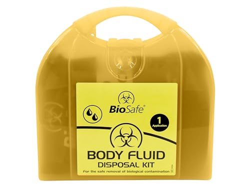 Bodily Fluid Clean Up Kit, 1 Application Body Fluid Disposal Kit in Yellow Carry Case