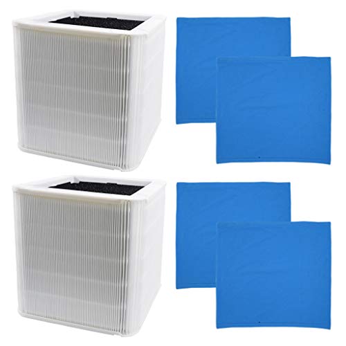 Tech Deals 🔥 2-Pack Repalcement Particle & Activated Carbon HEPA Filters + 4 Washable Pre-Filters Compatible with Blueair Blue Pure 211+ and Max Air Purifiers