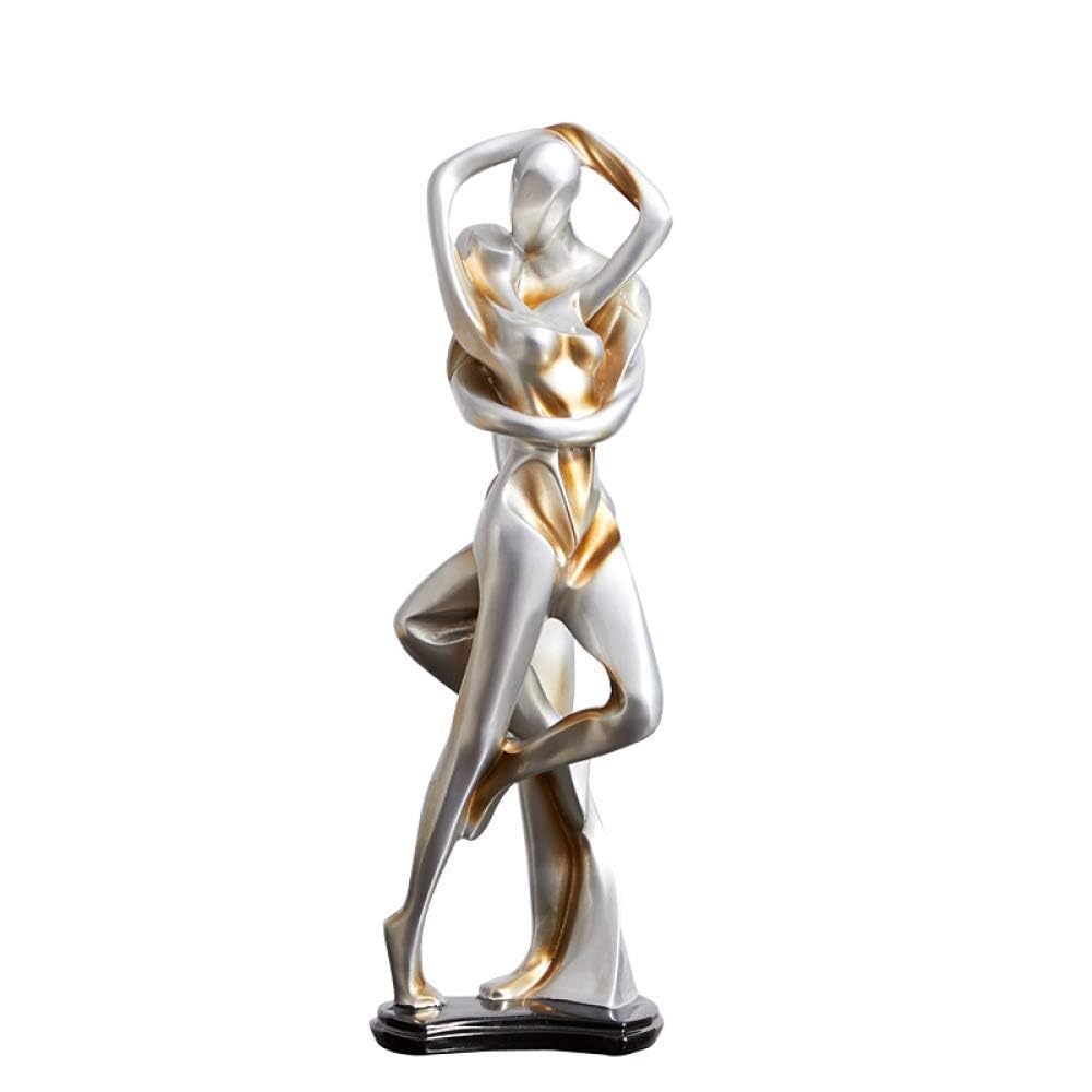 YUZDNM Couple Art Sculpture, Romantic Kiss and Kiss Statue Abstract Figurine Wedding Gift for Home and Office Decor