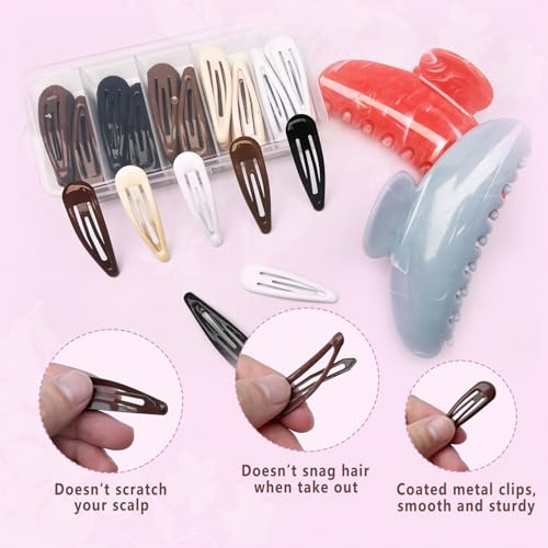 Set de 18 pinzas de acrílico y 50 broches para cabello miniatura 5