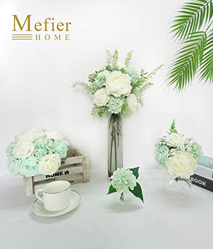 Mefier Home Artificial Flowers Combo Delicate Mint Green Mixed Flowers With Stem For Diy Wedding Bouquets Centerpieces Baby Shower Party Home Decorations #TOP3