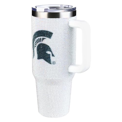 Image of The Memory Company Officially Licensed 40oz White Bling Game Day Tumbler, Michigan State University