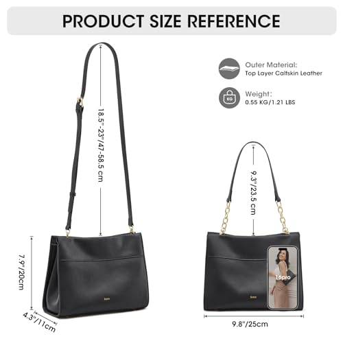 Image of Kattee Leather Purses and Handbags for Women, Small Crossbody Bags for Women, Top Handle Hobo Shoulder Bag with 2 Straps