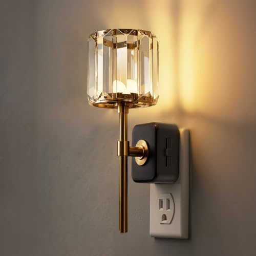 Image of L LOHAS LED Night Lights Plug into Wall,Crystal Acrylic Cylinder Nightlight