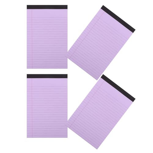 SAFIGLE - SAFIGLE Bloc-Notes Légal Ligné Format A5 Violet Lot de 4 Carnets Détachables Fourniture de Bureau Portable et Multifonction pour Étudiants et Professionnels