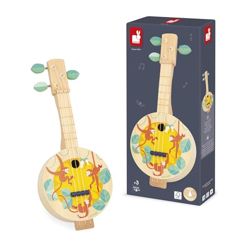 Banjo de madera infantil Janod J07661 con cuerdas duraderas de repuesto 6