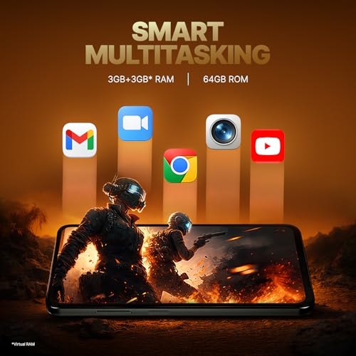 Image of Lava Bold N2 Lite (Kolar Gold, 3 GB RAM, 64 GB Storage) | 6.75 inch HD+ Display | 13MP AI Dual Rear Camera | 5000 mAh Battery | Secure Face Unlock | Fingerprint Reader | Charger & Phone-Cover in Box