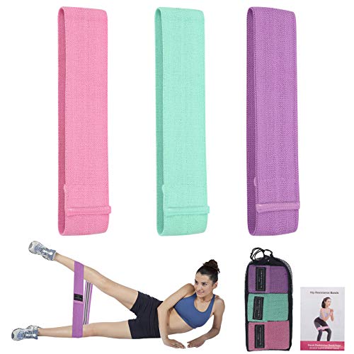 KOOOGEAR Resistance Bands, Exercise Bands for Women Butt and Legs Workout Bands Set Non-Slip Booty Band Home Gym Fitness Equipment Fabric Stretch Bands for Men Women