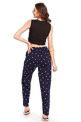 Image of WEET Women's Cotton Heart Printed Pyjama|Night Lounge Pants for Ladies