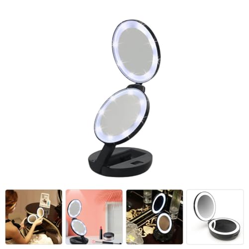 Miroir de maquillage compact noir et pliable pour sac à dos - 8