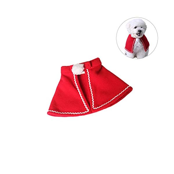 Bestoyard dog cloak christmas pet costumes red polar fleece pet cape cat halloween costume pet apparel size s (red) - image 5