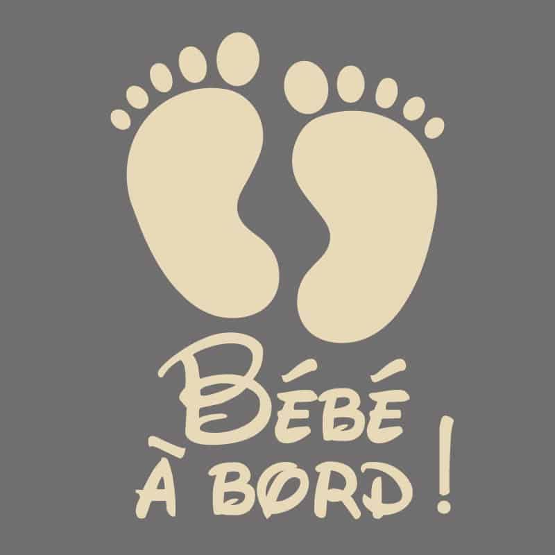 Sticker Bébé à Bord Autocollant 20x15cm Petits Pieds - Pose Facile Extérieur