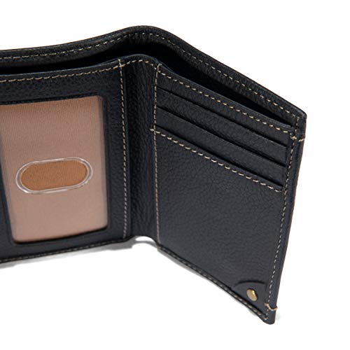 Carhartt Men's Trifold, Durable Wallets, Available Canvas Styles, Pebble Leather (Black), One Size #TOP4