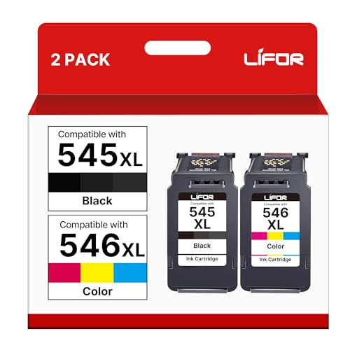 LIFOR 545XL Black 546XL Colour Printer Ink Replacement for Canon 545 546 Ink Cartridges PG-545 CL-546 XL for Pixma TS3350 TS3355 TS3150 TS3300 TR4550 MG2550S MG3050 TR4500 TS3100 TR4551 TR4650 MX495