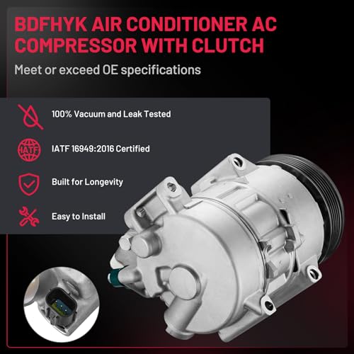 BDFHYK 158367 Air Conditioning A/C Compressor with Clutch Compatible with Toyota RAV4 2009 2010 2011 2012 L4 2.5L, Compatible with Toyota Camry 2012-2017 L4 2.5L