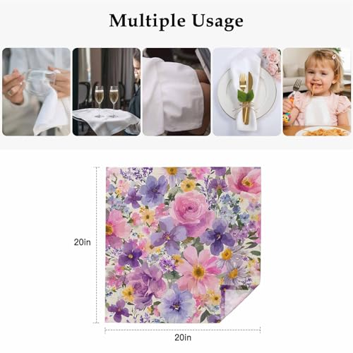Servilletas de Tela Voiremfuc Floral 20x20 Pulgadas Set 2 miniatura 5