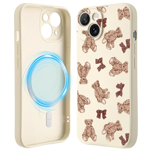 Coque iPhone 13 silicone liquide fini les rayures sur l'objectif protection MagSafe ours