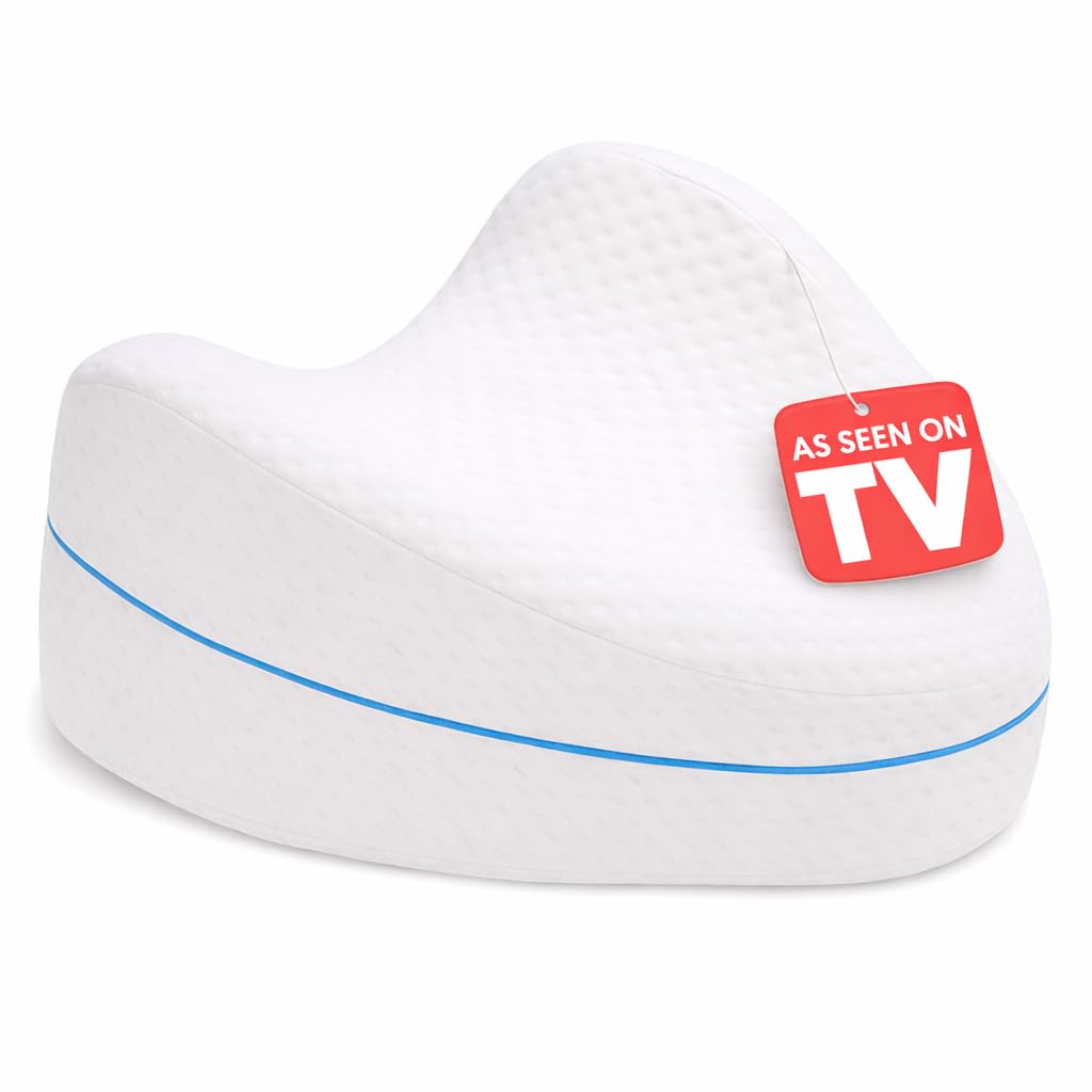 Contour Legacy Leg & Knee Foam Support Pillow - Soothing Pain Relief for Sciatica, Back, Hips, Knees, Joints - As Seen on TV