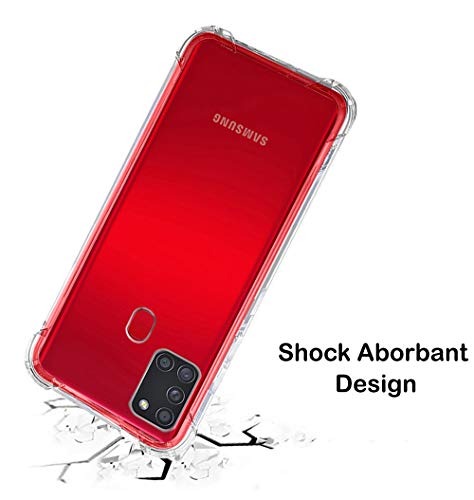 Image of TheGiftKart Transparent Crystal Clear Back Cover Case for Samsung Galaxy A21s | Shockproof Soft TPU Case | Cushioned Edges for Ultimate Protection Back Cover Case (TPU, Transparent)