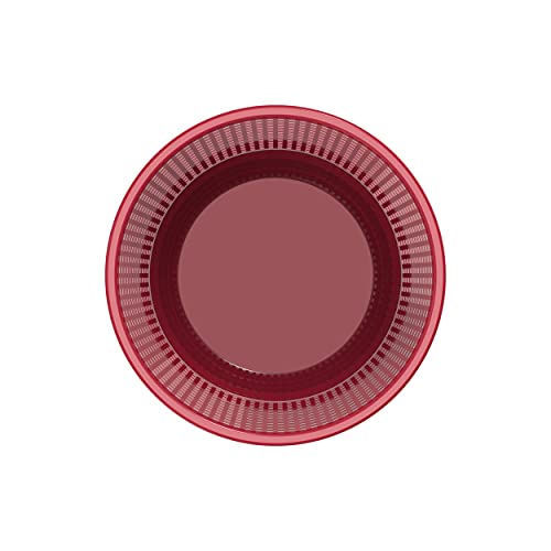 كوزموبلاست - سلة مهملات بلاستيك مستديرة S 9 لتر، احمر داكن، يُفتح من أعلى