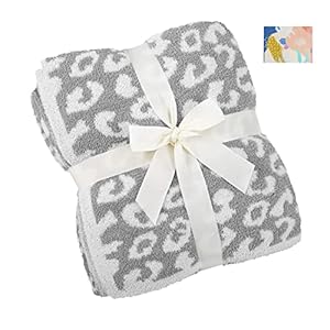 Leopard Throw Blanket Lightweight Cozy Bed Blanket Soft Throw Blanket fit Couch Sofa Suitable for All Season/Gray