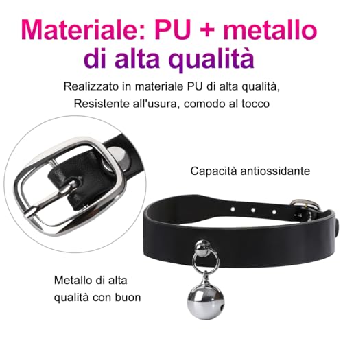 QUEEN'S STORY BDSM Fesselhalsband Bondage-Lederhalsband Flirten, Leine, Sklave,Choker Collar Fetischhalsband schwarzer Kettenset PU-Leder Verstellbare Halsfessel, Halsbänder Sexspielzeug für Frauen