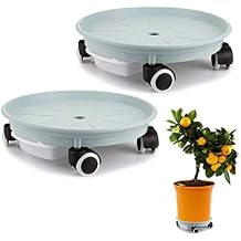 Skelang 2-Pack 13.39 Plant Caddy with Water Drawer, Movable Planter Dolly, Plant Stand Pallet - Loading Capacity 180 Lbs