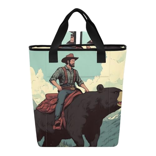 Bokkoy Man and Bear Insulated Cooler Bag with Ice Pack?Large Capacity Waterproof Thermal Lunch Bag?Reusable Cooler Bags for Picnic, Travel