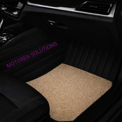 Image of 10D Premium Leatherette Car Foot Mat for Nissan xtrail 7seater 2024 onw| Luxurious & Elegant Look | 100% Waterproof and Dust Proof | Custom Fitted 10D Car Floor Tray Mat -Black with Beige Grass