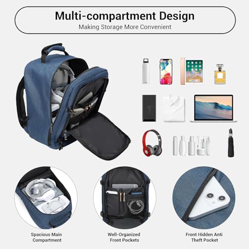 KONO Kabinentasche 40 x 20 x 25 cm für Ryanair Untersitz Reise Handgepäckrucksack Kabinengröße 20L, Navy